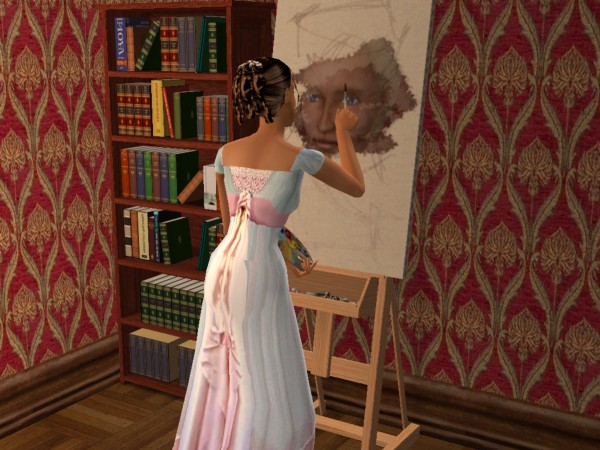 Cecily paints Ariannaâ€™s portrait