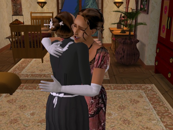 Cecily and Carol embrace