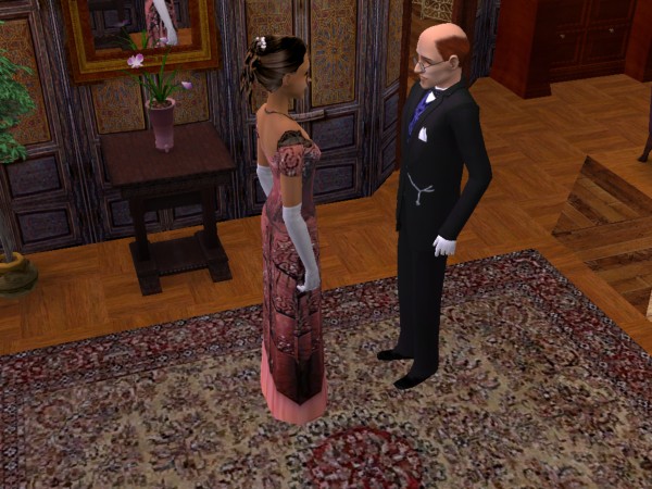 The butler greets Cecily