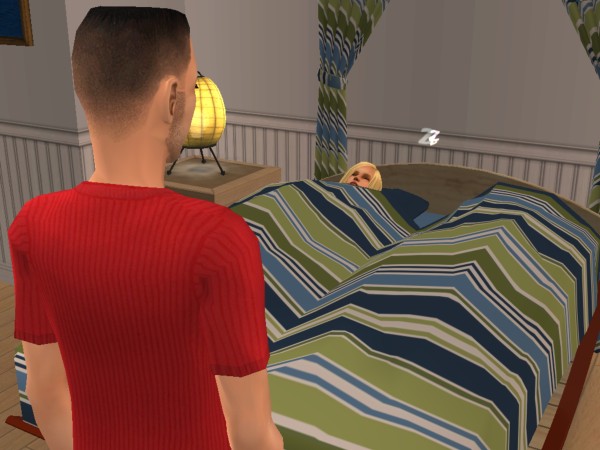 Joey sees two lumps in the bed