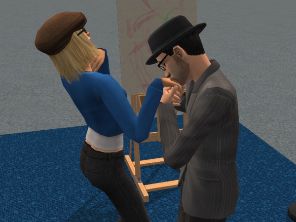 Simon kisses her hand