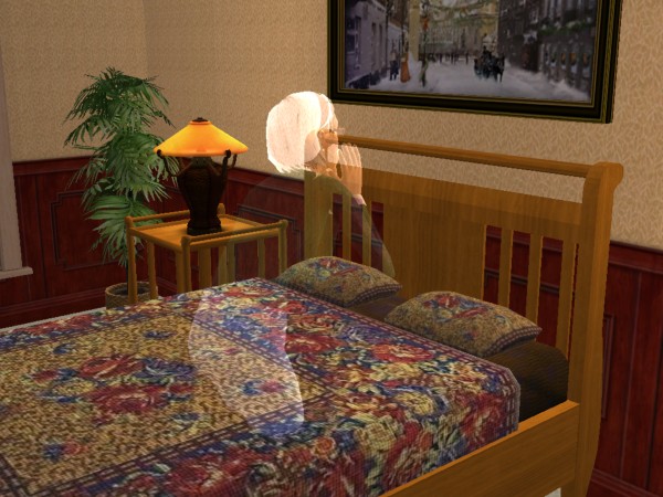Lauren's ghost visits her old bed