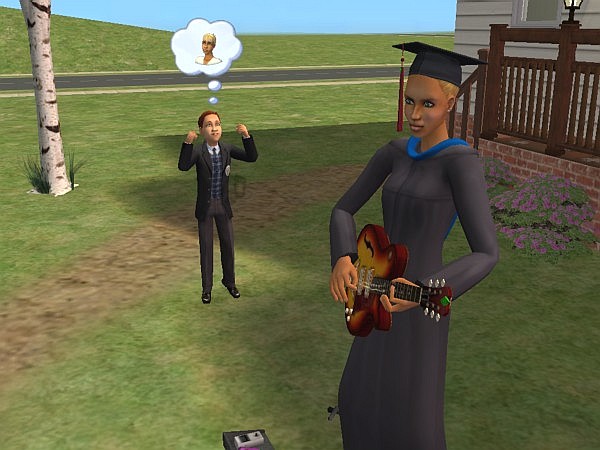 Mia plays guitar again