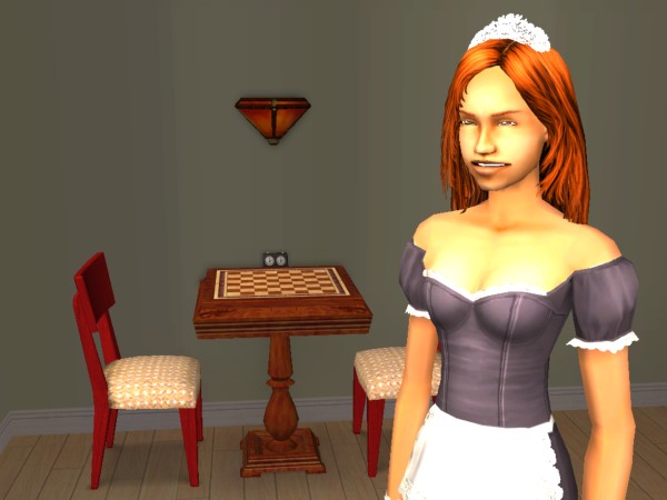 The maid looks evil