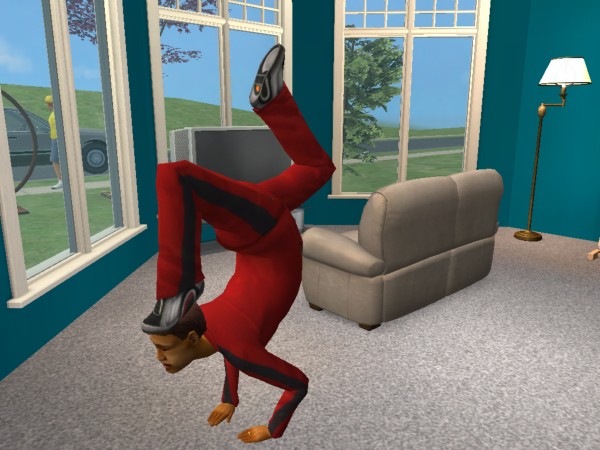 Sheldon does yoga