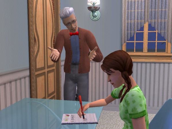 Liam helps Maire with homework