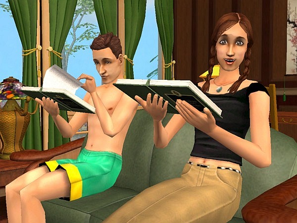 Aidan and Maire do some reading