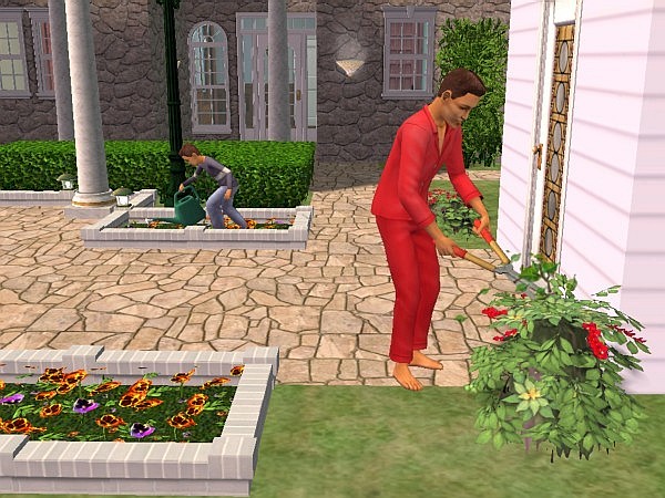 Tristan and Patrick do the yardwork
