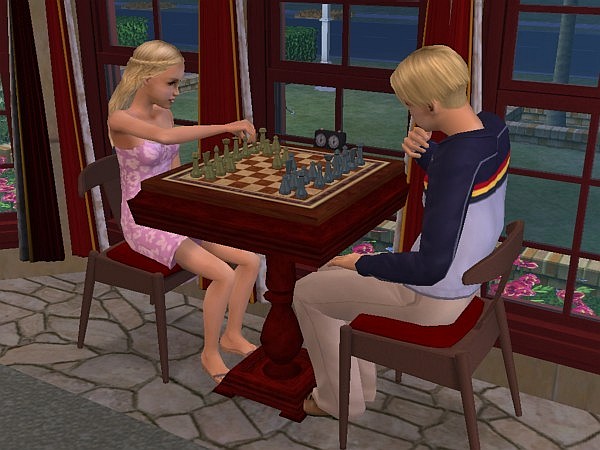 Stefaan and Vesta play chess