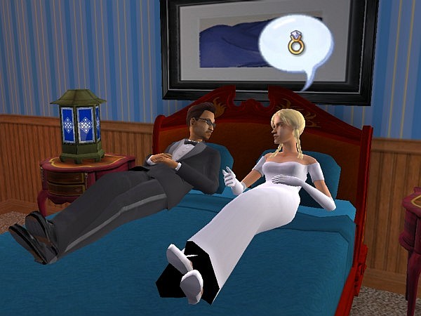 Lennan and Demi relax on the bed