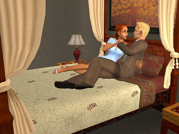 Kyle and Maura relax in bed